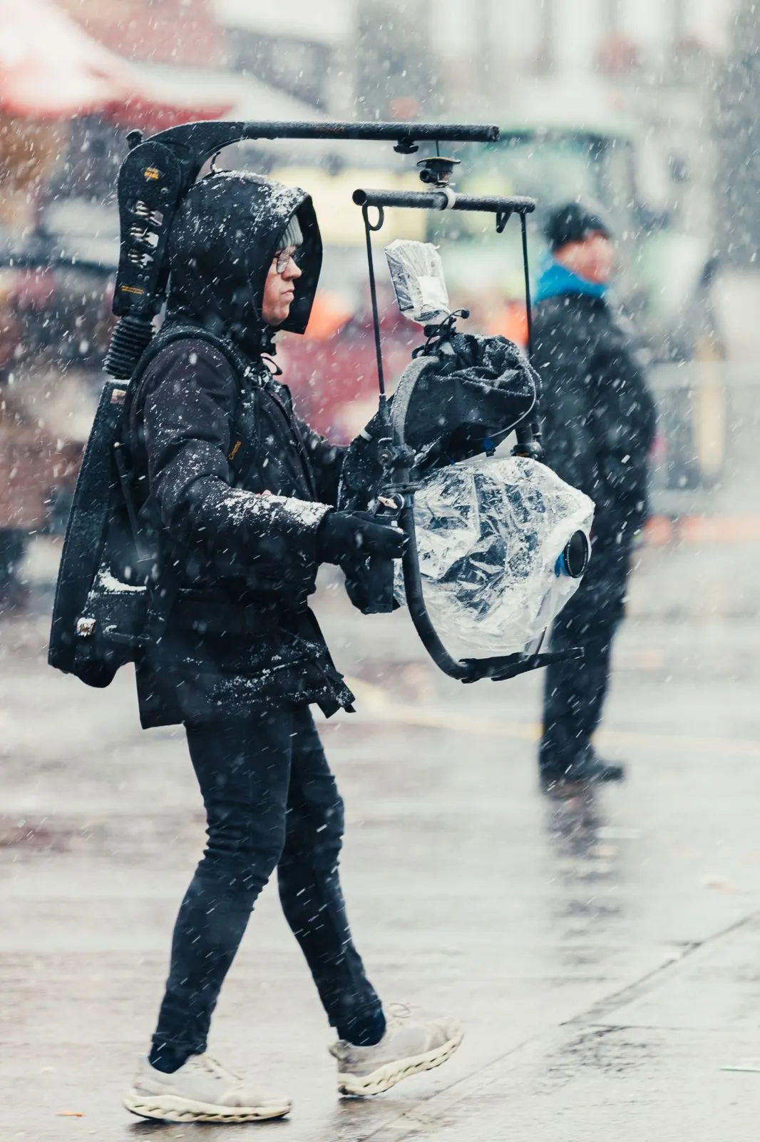 Draaien in de sneeuw met een Easyrig